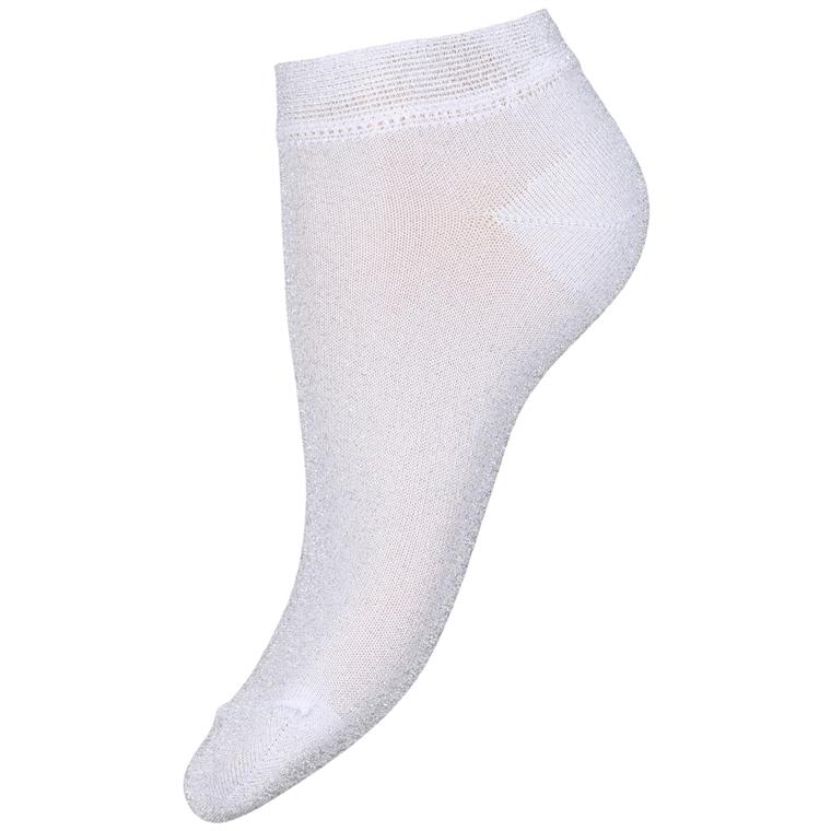 Pima Glitter Sneaker Socks, Hvid