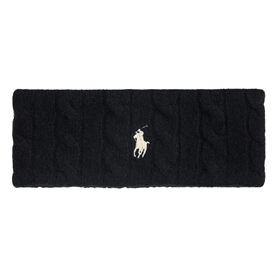 Polo Ralph Lauren Cabel-Knit Wool-Cashmere Pandebånd, Sort