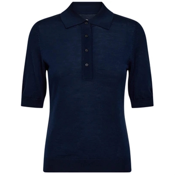 IVY Copenhagen Essex SS Polo Knit, Deep Navy Blue