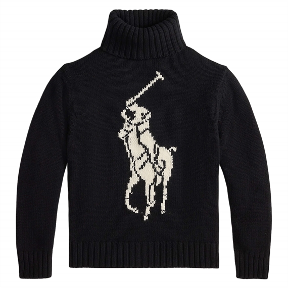 Polo Ralph Lauren Big Pony Wool Turtleneck Sweater, Polo Black 