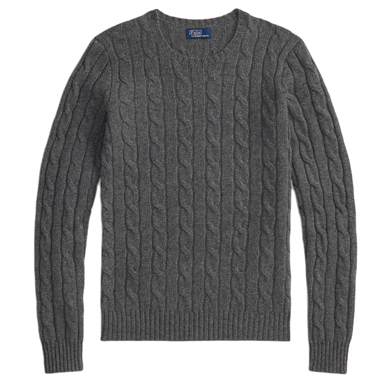 Polo Ralph Lauren Cable Knit Cashmere Sweater, Flannel Grey