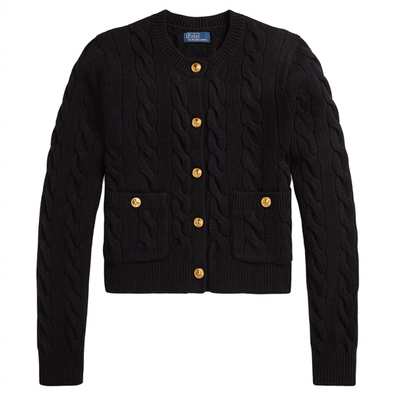 Polo Ralph Lauren Cable Wool-Cashmere Cardigan, Polo Black 