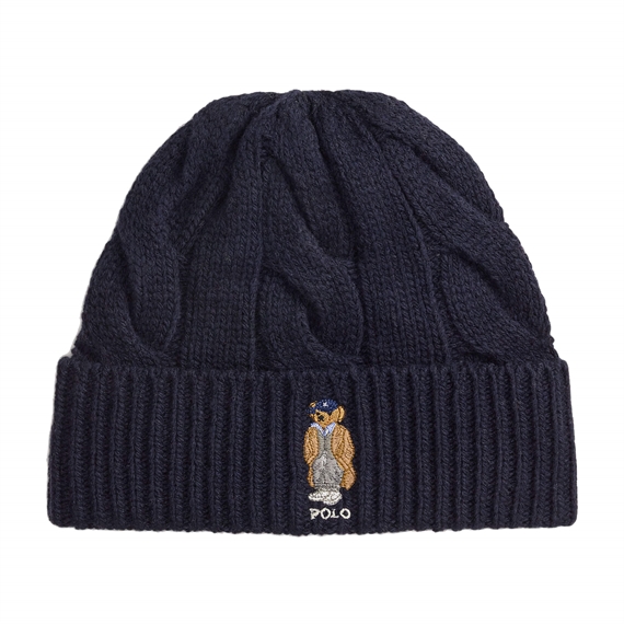 Polo Ralph Lauren Polo Bear Cable Wool-Blend Hue, Navy