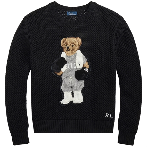 Polo Ralph Lauren Polo Bear Cotton Crewneck Jumper, Polo Black