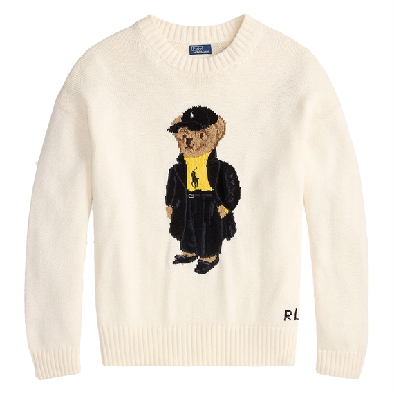 Polo Ralph Lauren Polo Bear Cotton Crewneck Sweater, Clubhouse Cream Multi
