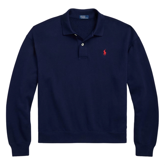 Polo Ralph Lauren Polo-Collar Fleece Pullover, Cruise Navy 
