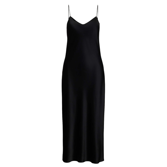 Polo Ralph Lauren Satin Midi Slip Kjole, Polo Black 