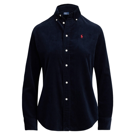 Polo Ralph Lauren Stretch Slim Fit Cotton Corduroy Skjorte, Navy 