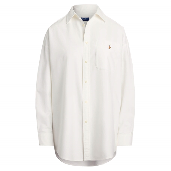 Polo Ralph Lauren The Big Striped Cotton Oxford Skjorte, Hvid 