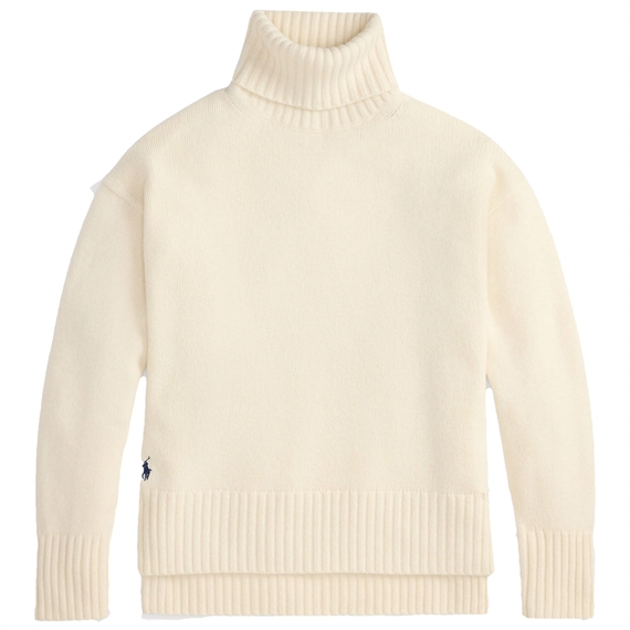 Polo Ralph Lauren Wool-Cashmere Turtleneck Sweater, Authentic Cream