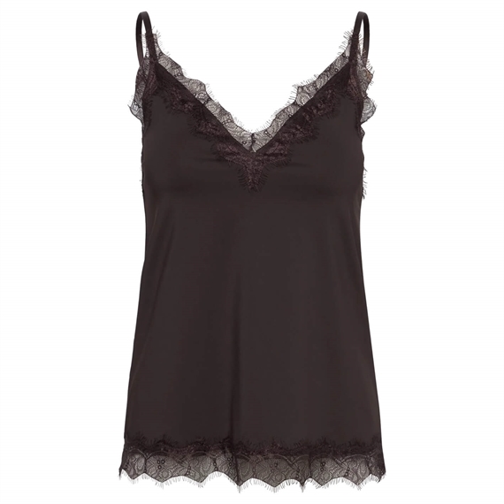 Rosemunde RW Bridget SL Lace Strap Top, Mole