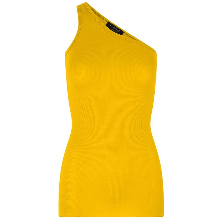 Rosemunde Organic One Shoulder Top, Sunshine Yellow