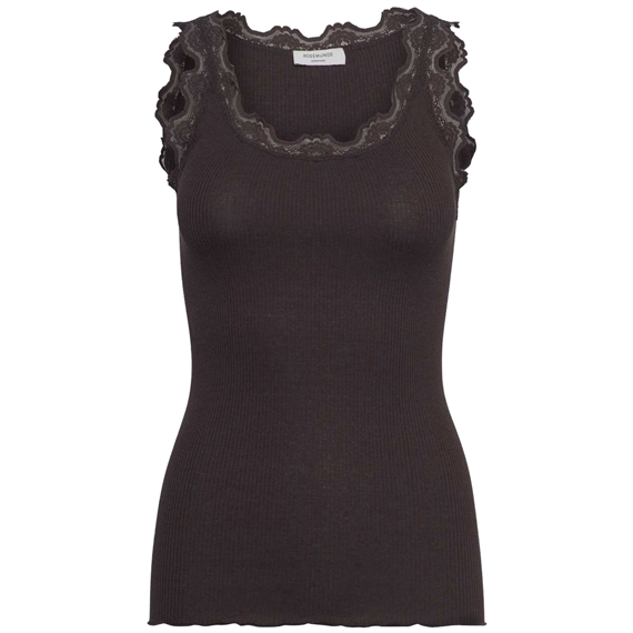 Rosemunde RWBabette Long Lace Top, Ganache