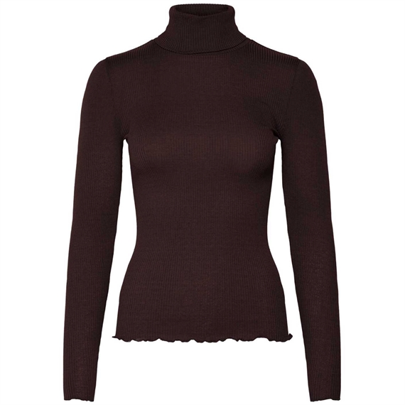 Rosemunde RWBeatha Silk Regular Rullekrave T-shirt, Ganache
