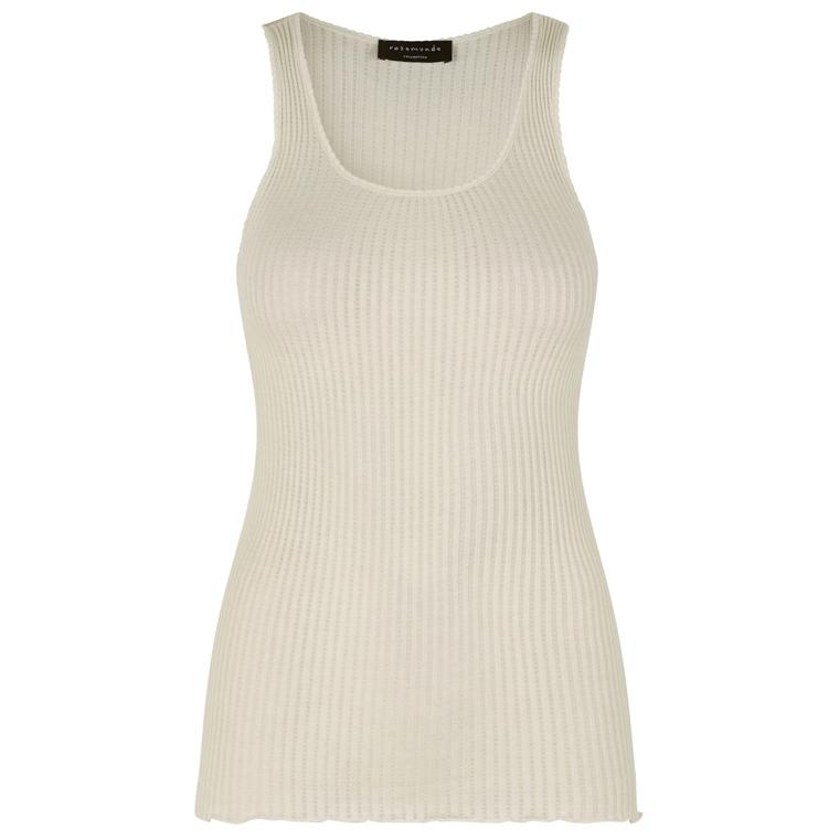 Rosemunde Ribbet Top, Ivory 