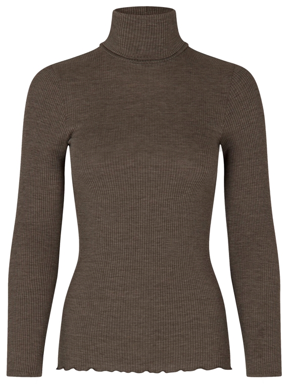Rosemunde Rullekrave Silke Bluse, Falcon