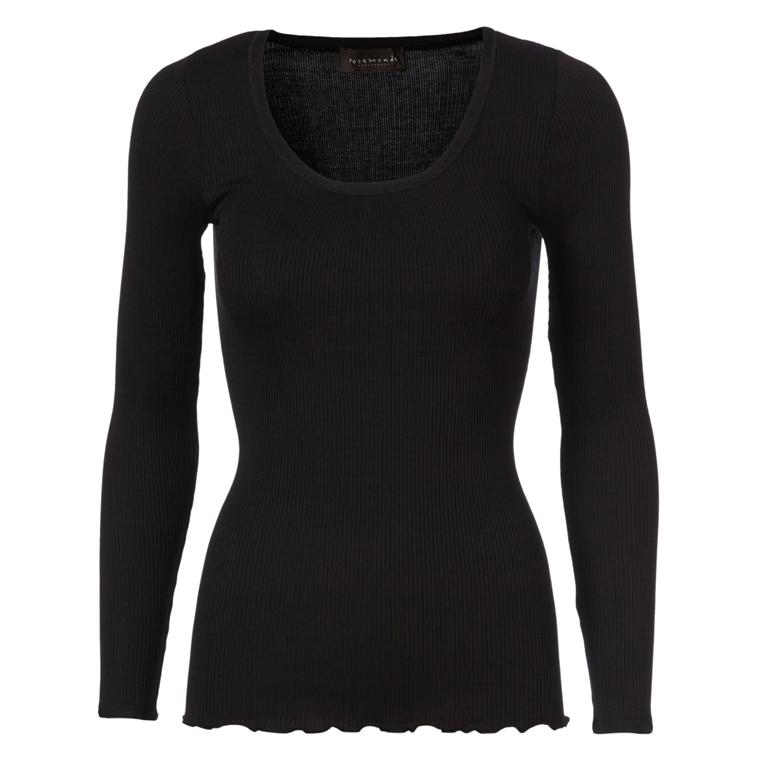 Rosemunde Silke T-shirt Med Elastikbånd, Sort