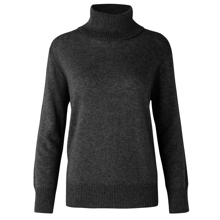 Rosemunde Uld & Kashmir Turtleneck Pullover, Dark Grey Melange