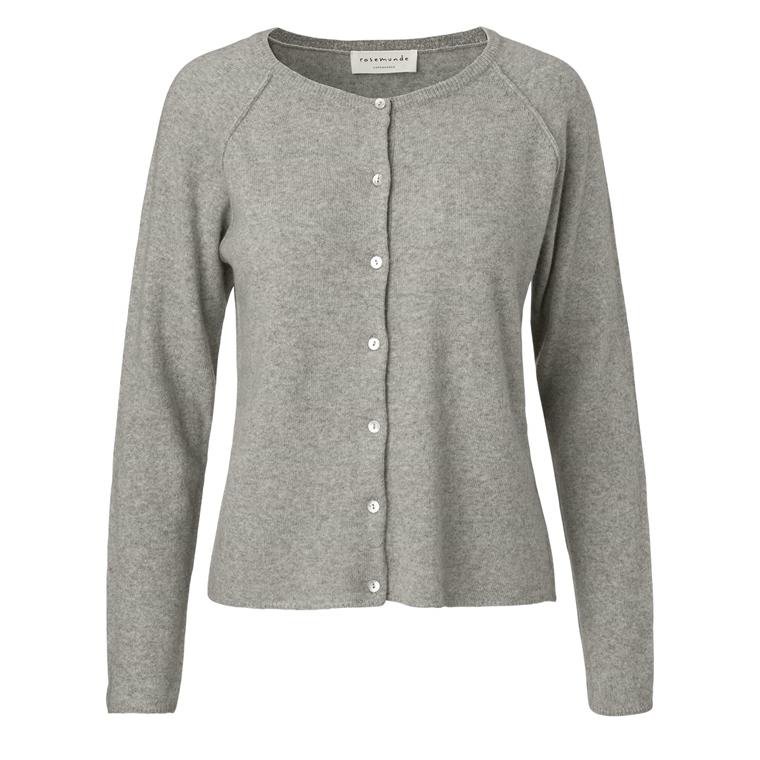 Rosemunde Uld & Cashmere Cardigan, Light Grey Melange