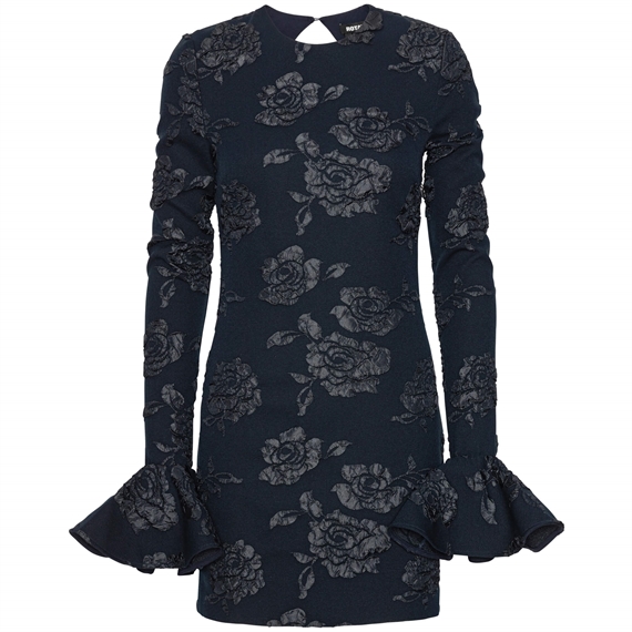 Rotate Jacquard Mini Kjole, Sky Captain