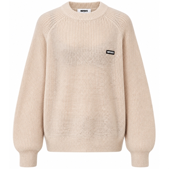 Rotate Light Knit Logo Sweater, Moonbeam