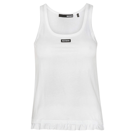 Rotate Ruffle Hem Tank Top, Hvid 