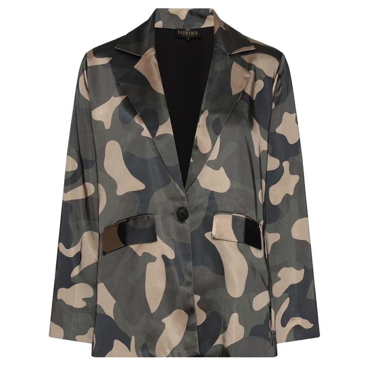 Suit Blazer, Camouflage Rich Satin Karmamia