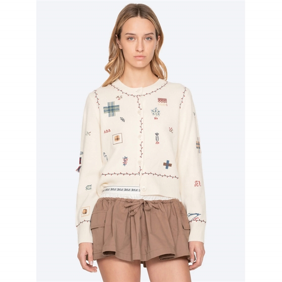 Sea New York Claira Knit Cardigan, Cream 