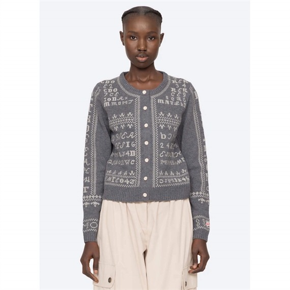 Sea New York Kit Embroidery Cardigan, Charcoal