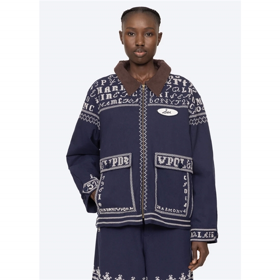 Sea New York Kit Embroidery Jakke, Navy