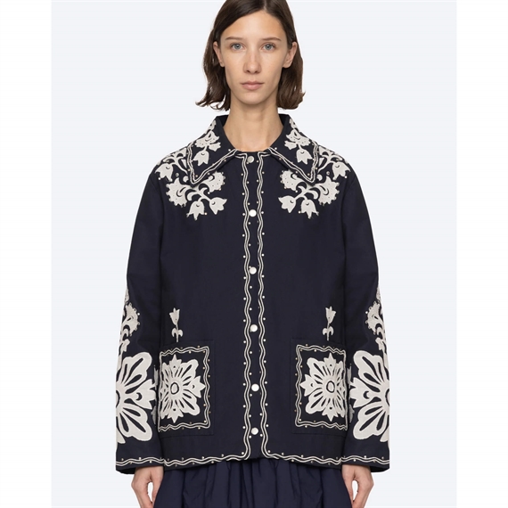Sea New York LILIANA Applique Jacket, Navy