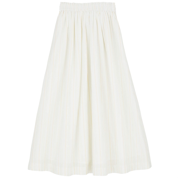 Skall Studio Dagny Nederdel, White/Yellow Dobby Stripe