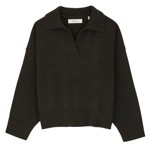 Skall Studio Dean V-neck Jumper, Deep Brown