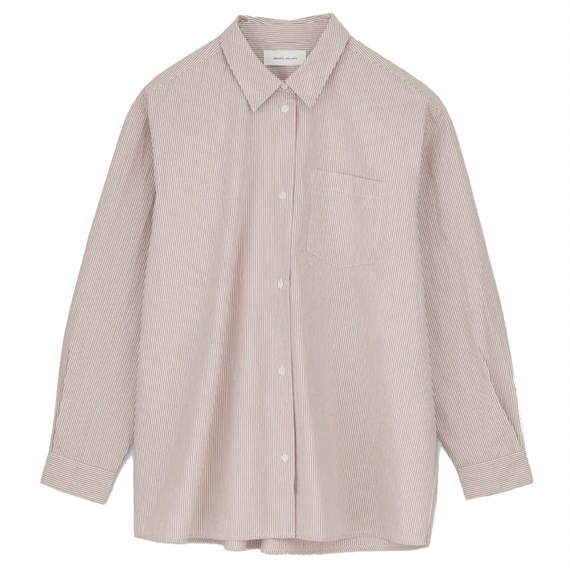 Skall Studio Edgar Skjorte, Warm Beige/White Stripe