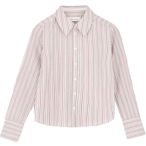 Skall Studio Fauna Skjorte, Raspberry/Cream Stripe 