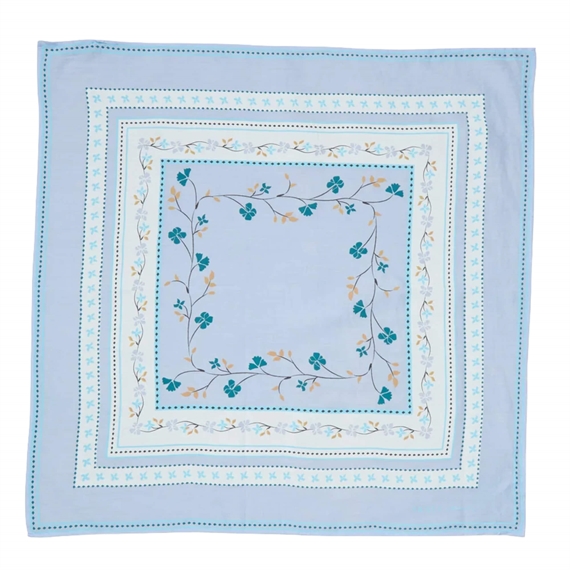 Skall Studio Floral Tørklæde 55x55, Aqua