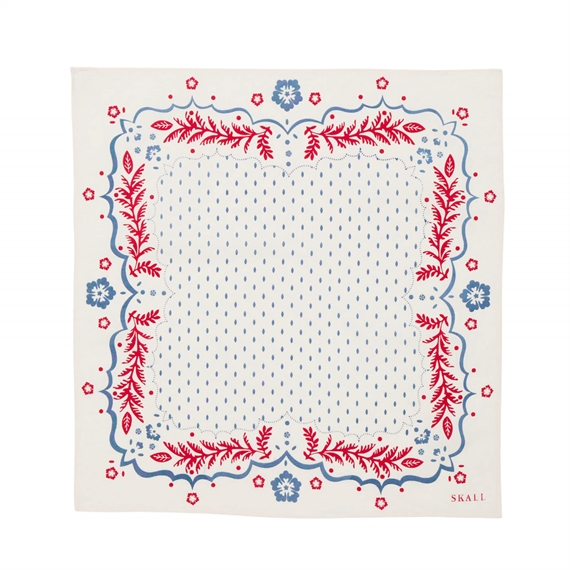 Skall Studio Juniper Tørklæde, Cream/Blue/Red