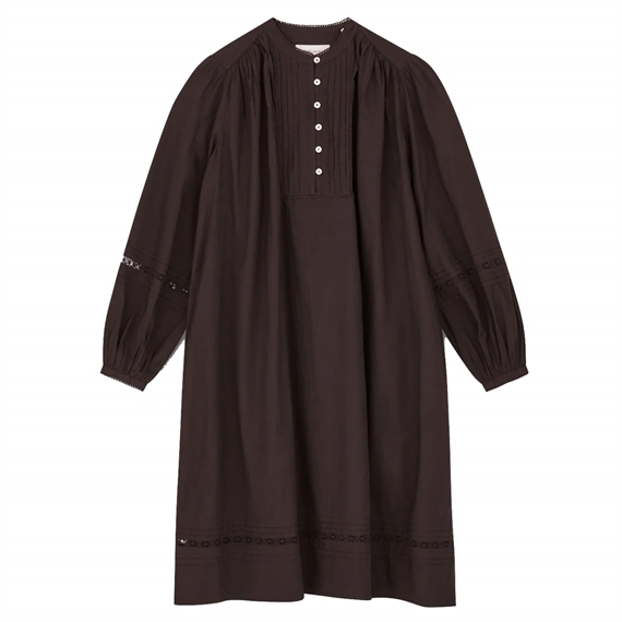 Skall Studio Leaf Skjortekjole, Dark Brown 