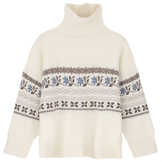 Skall Studio Leonora Strik, Brown/Ecru Jacquard