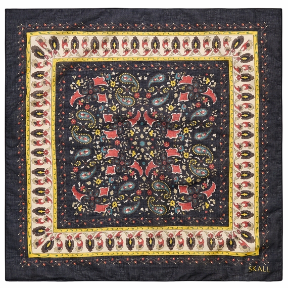 Skall Studio Mafalda Tørklæde, Black/Beige Kalamkari