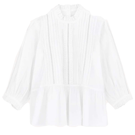 Skall Studio Primrose Bluse, Optic White 