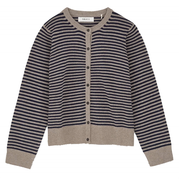 Skall Studio Senna Cardigan, Brown/Navy Stripe 