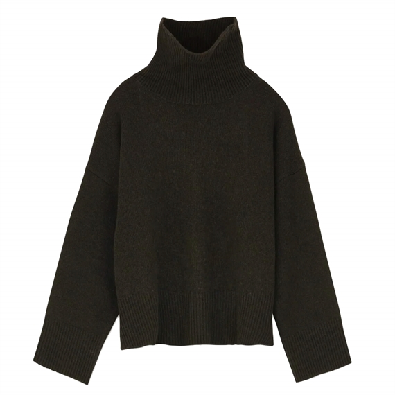 Skall Studio Silene T-neck Strik, Deep Brown 