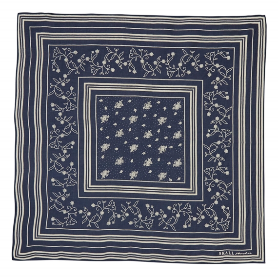 Skall Studio Skall Classic 55x55 Tørklæde, Dark Navy/Light Cream 