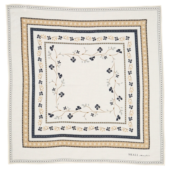 Skall Studio Skall Floral Tørklæde 55x55 cm, Ivory