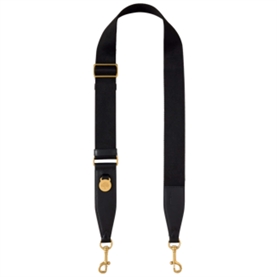 Mulberry Medallion Webbing Strap Black Flat Leather & Webbing