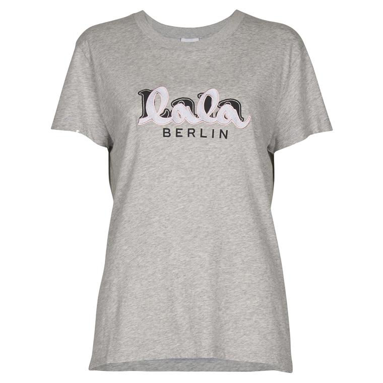 Lala Berlin T-shirt Cara Embroidery, Grey Melange