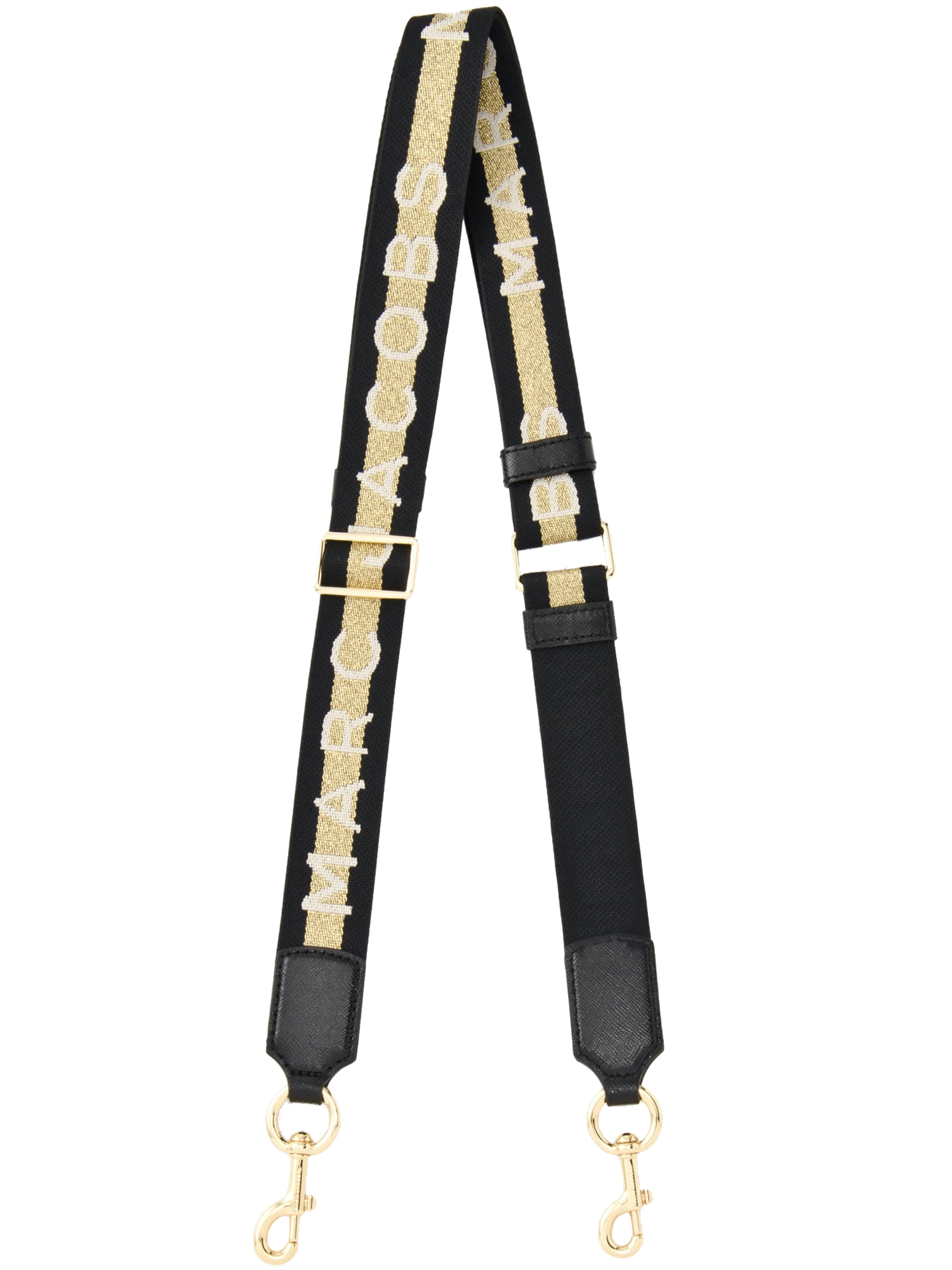 Logo Thin Webbing Strap, Gold Multi | Marc