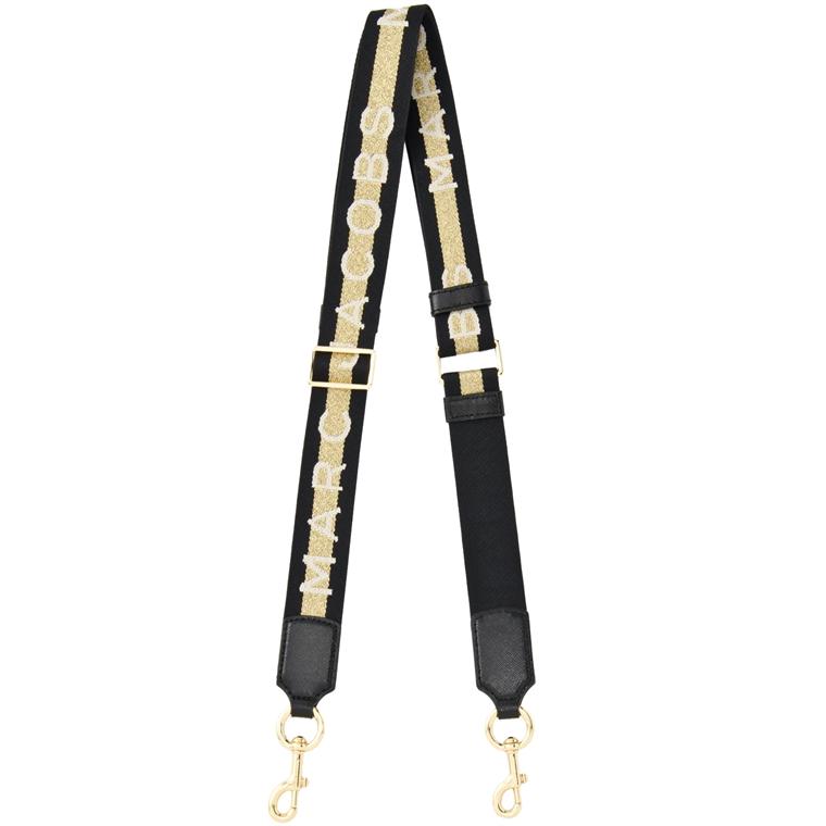Marc Jacobs The Logo Thin Webbing Strap, Gold Multi