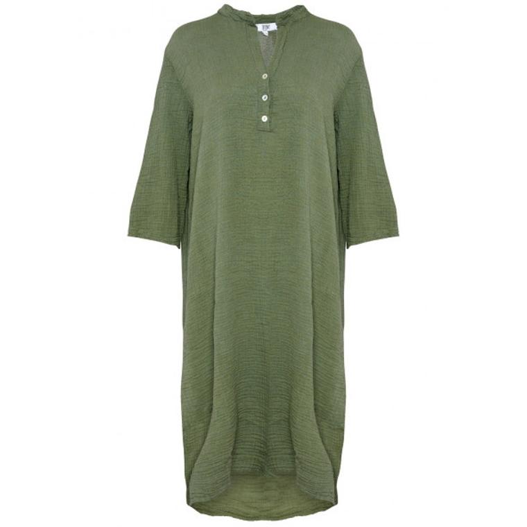 Double Cotton Skjorte kjole Army Grøn - Tiffany